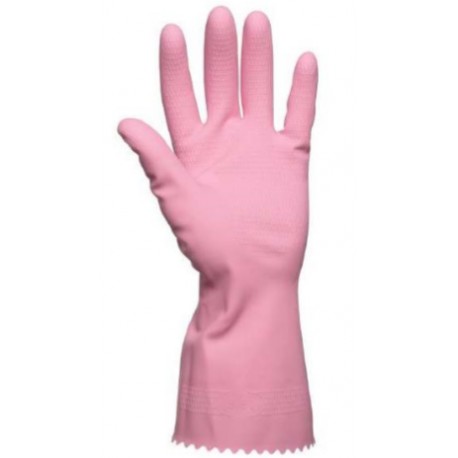 Gant de ménage en latex rose (paire) - taille L - Les Pros Groupés