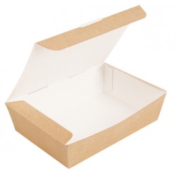 Boite en carton rectangulaire couleur kraft avec couvercle charnière - dimensions 20,5 x 14,6 hauteur 5 cm