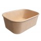 Barquette en carton rectangulaire à bord arrondi couleur kraft - 1000 ml