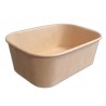 Barquette en carton rectangulaire à bord arrondi couleur kraft - 1000 ml